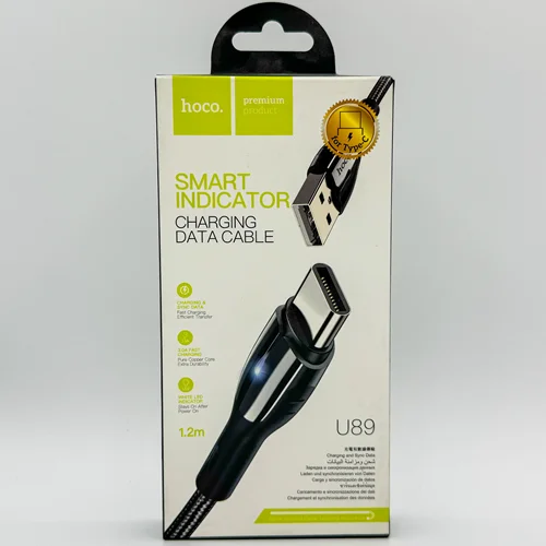 کابل شارژ هوکو USB به تایپ C LED دار کد U89
